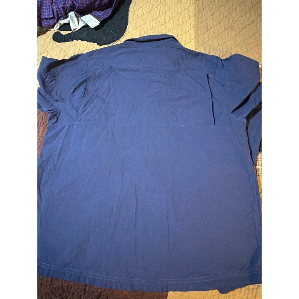 The North Face Mens Navy Blue Nylon Vented Long Sleeve Button Up‎ Shirt Large